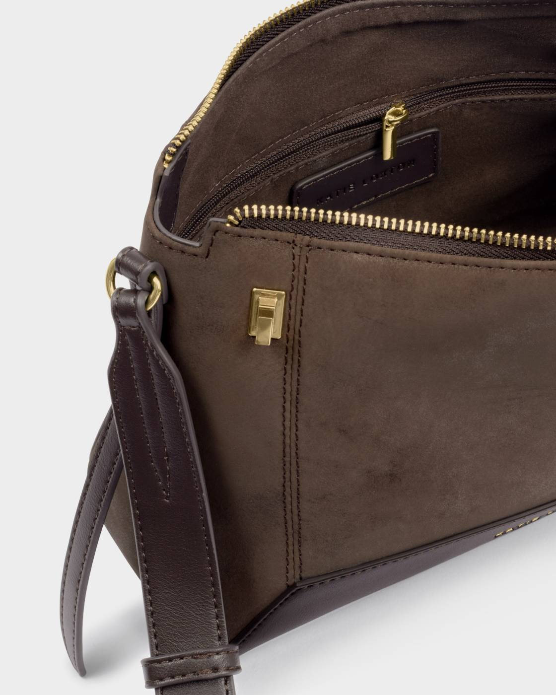 CHARLBURY CROSSBODY BAG BITTER CHOCOLATE SUEDETTE