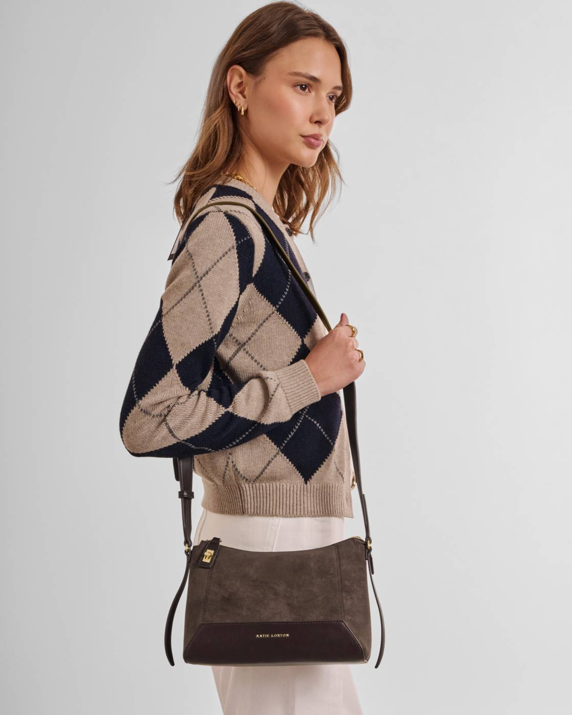 CHARLBURY CROSSBODY BAG BITTER CHOCOLATE SUEDETTE
