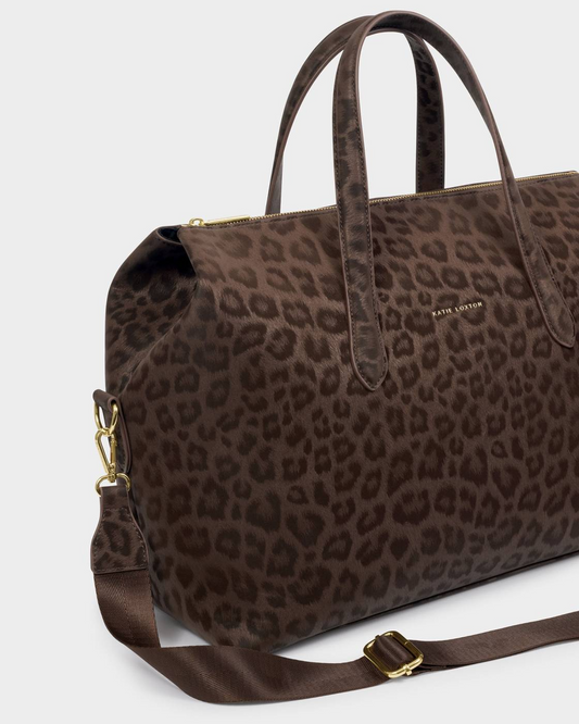 KATIE LOXTON MILAN CABIN BAG CHOCOLATE LEOPARD