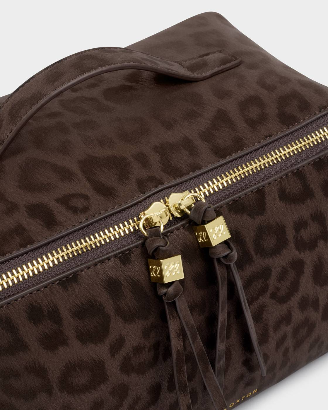 KATIE LOXTON SOHO LARGE MAKE UP/WASH BAG CHOCOLATE LEOPARD