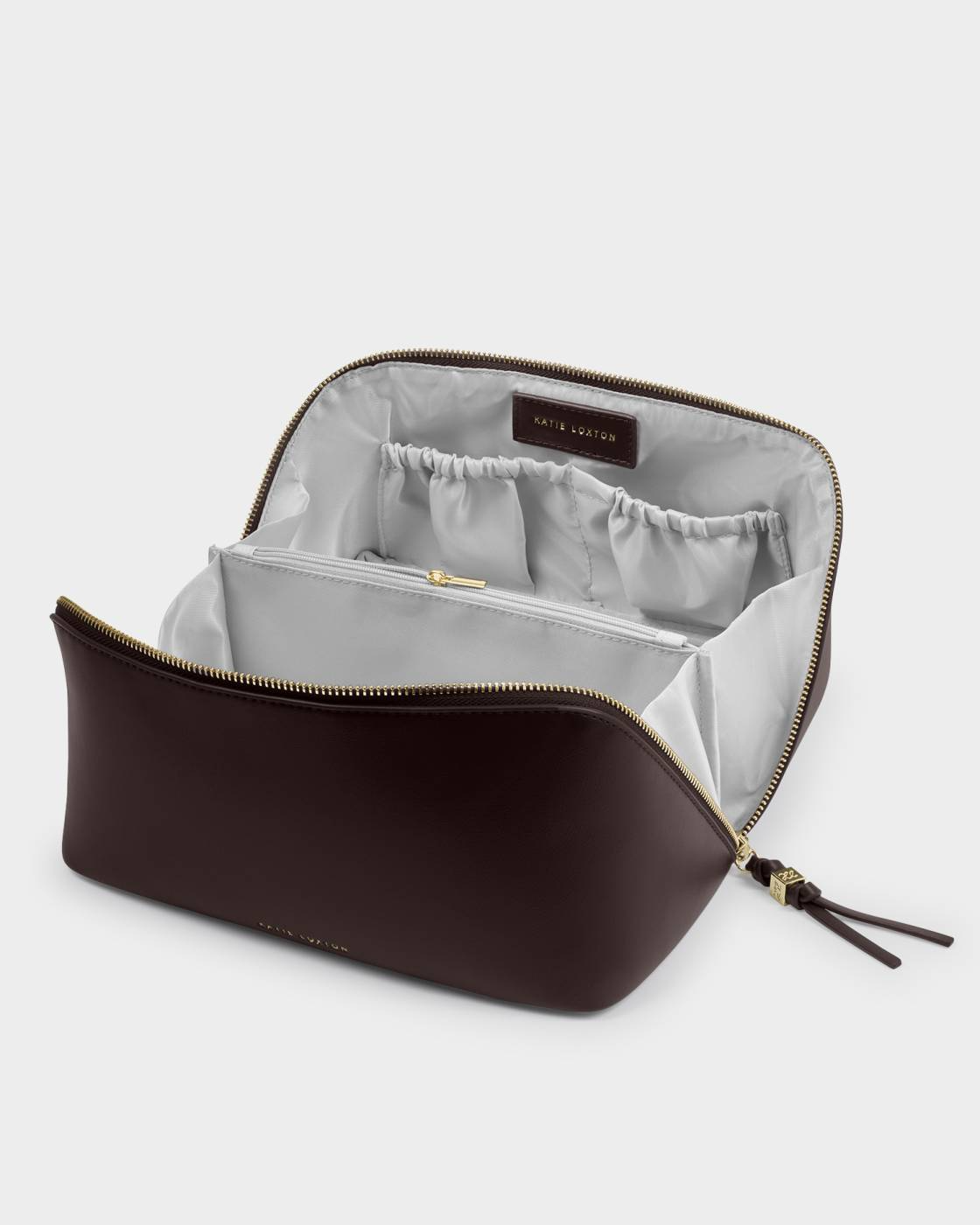 KATIE LOXTON SOHO LARGE MAKE UP/WASH BAG BITTER CHOCOLATE