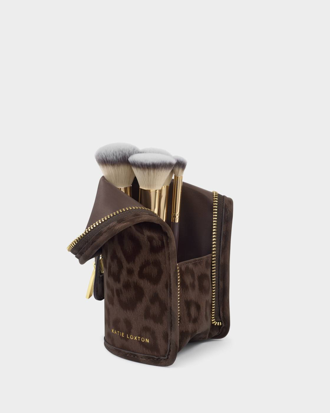 KATIE LOXTON MAKE UP BRUSH SET CHOCOLATE LEOPARD