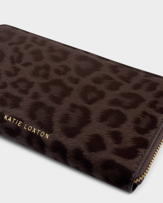 KATIE LOXTON LARGE PURSE CHOCOLATE LEOPARD