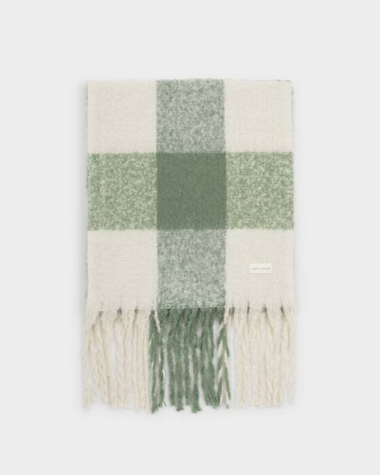 CHECKED TASSEL SCARF