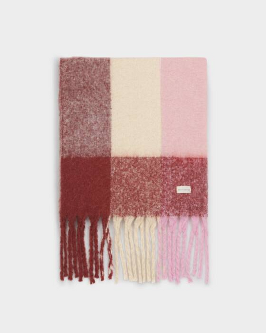 CHECKED TASSEL SCARF