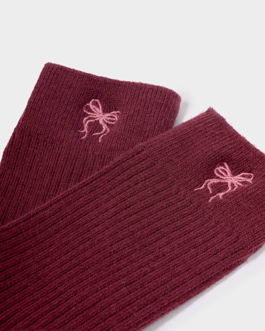 KATIE LOXTON GIFT BOXED RIBBED SOCKS BOW CHERRY