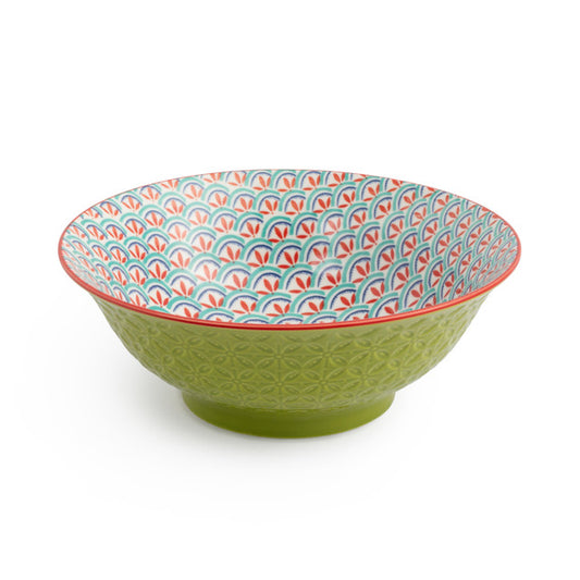 MK GREEN BLUE GEOMETRIC RAMEN BOWL 21CM