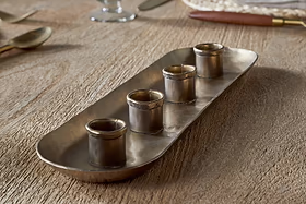 AMITA LONG CANDLE HOLDER ANTIQUE BRASS