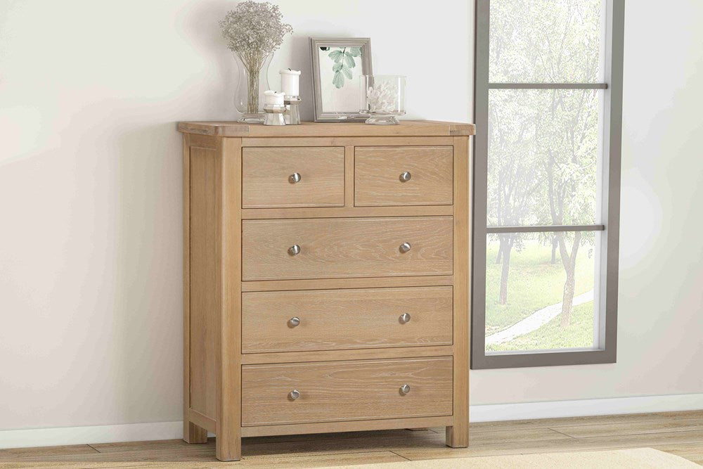 ORTA OAK 2 OVER 3 CHEST OF DRAWERS
