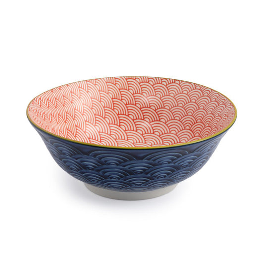 NK BLUE RED ARC RAMEN BOWL 21CM