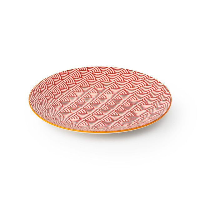 MK BLUE RED ARC SMALL PLATE 18CM