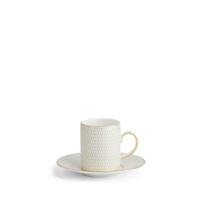 WEDGWOOD GIO GOLD COFFEE CUP AND SAUCER