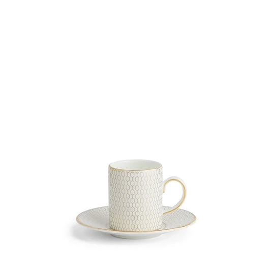 WEDGWOOD GIO GOLD COFFEE CUP AND SAUCER