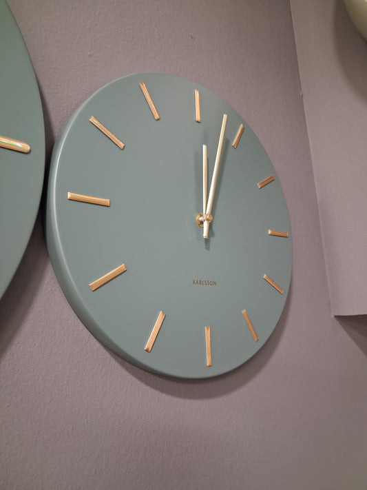 WALL CLOCK GREEN AND GOLD