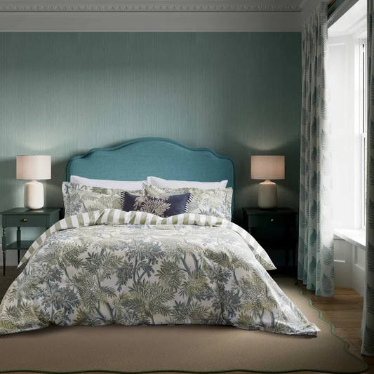 TAPESTRY TREE BEDDING COVER SET-BLUE