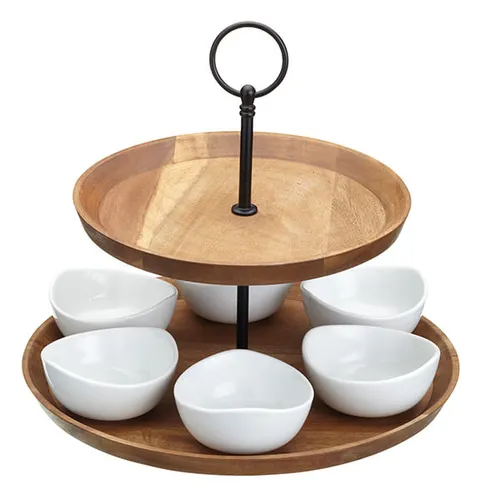 ART SERVING STAND 2 TIER 25X24CM