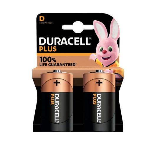 DURACELL PLUS POWER D BATTERIES 2 PACK