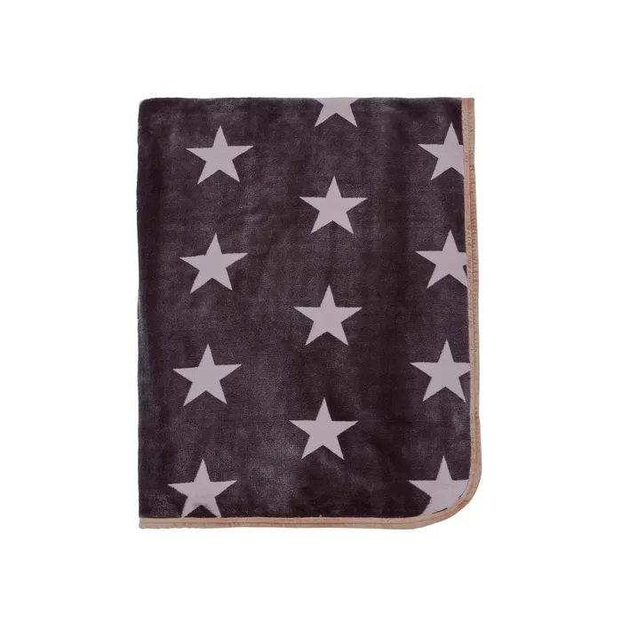 STAR FLEECE THROW-CHARCOAL & LINEN