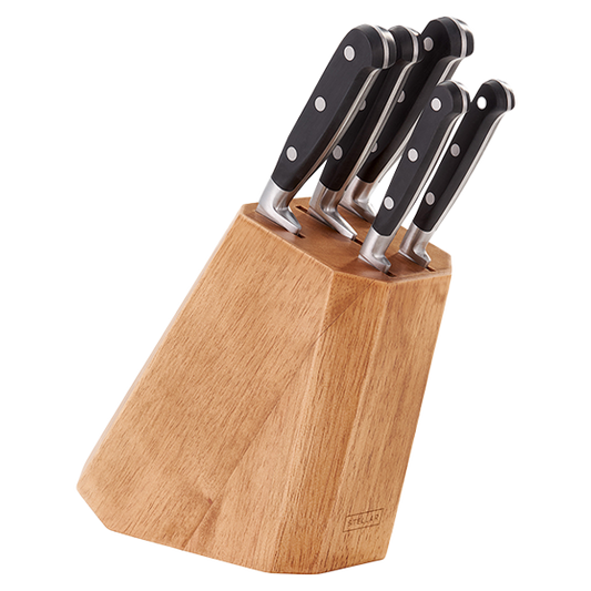 STELLAR CLASSIC 5 PIECE KNIFE BLOCK WOOD