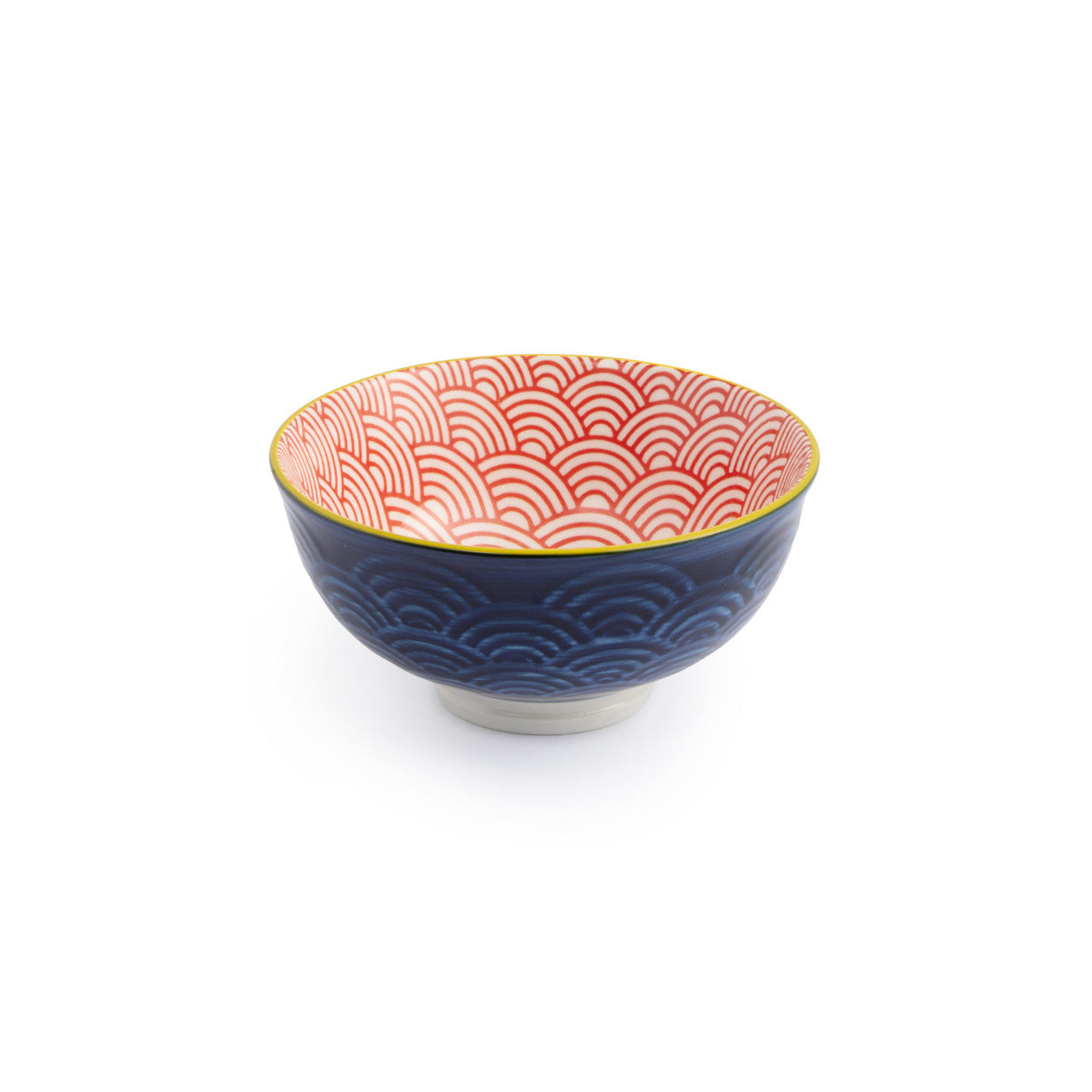 MK BLUE RED ARC NIBBLE BOWL 12CM