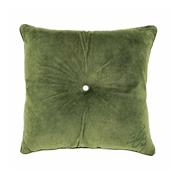 TED BAKER BRANDED BUTTON CUSHION-GREEN