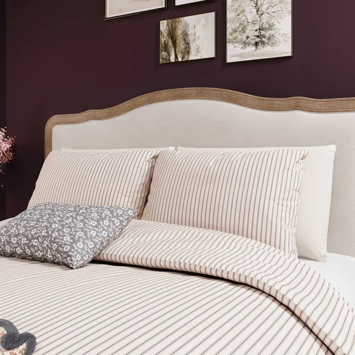 TICKING STRIPE COVER SET D/B GRAPHITE / COPPER