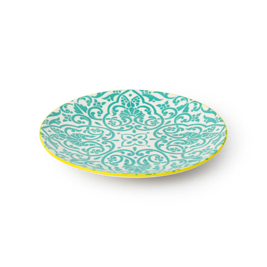 MK YELLOW AND BLUE GEO SMALL PLATE 18CM