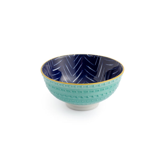 MK INDIGO CHEVRON NIBBLE BOWL 12CM