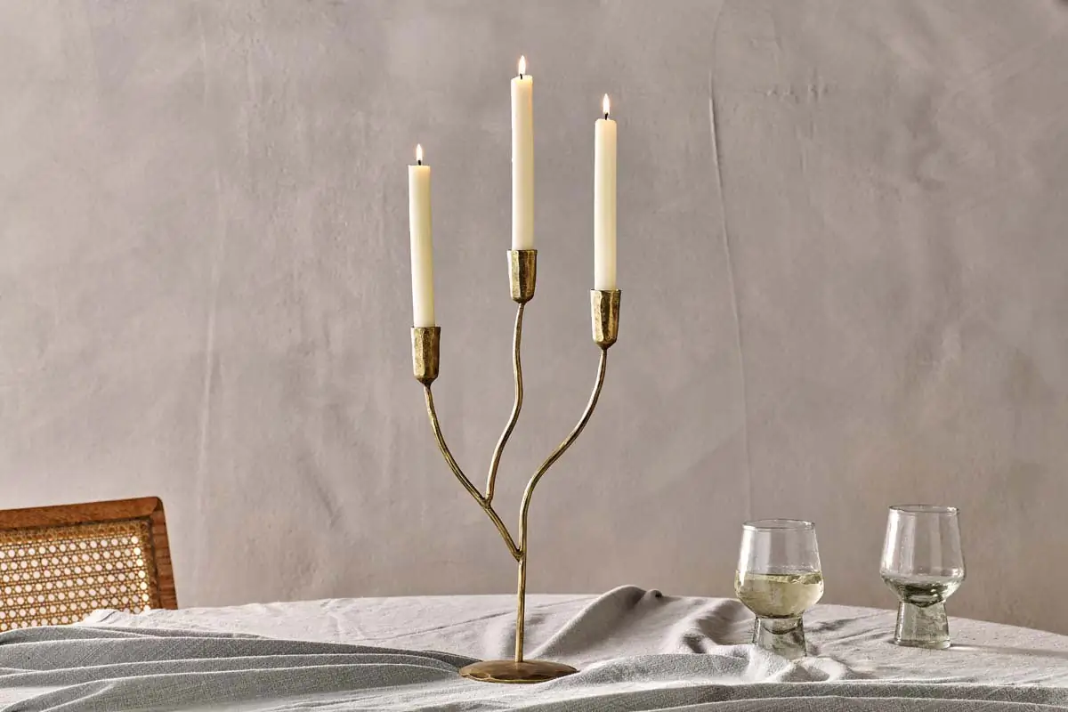 PALANI CANDLEABRA- ANTIQUE BRASS