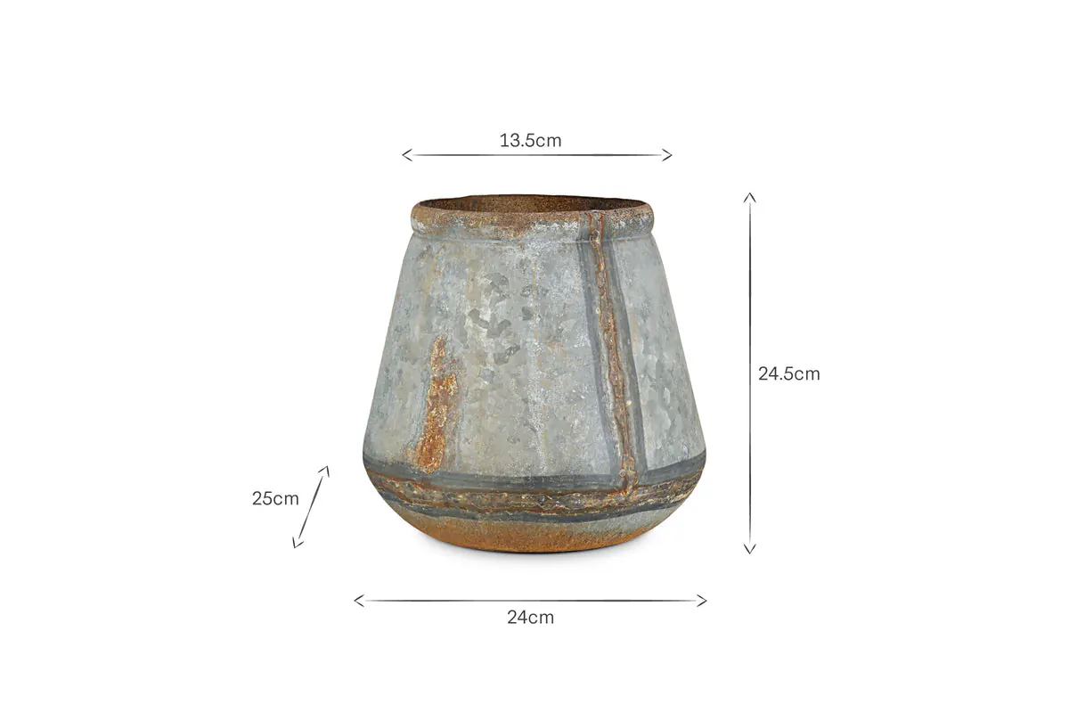 MAMBA OUTDOOR PLANTER-AGED ZINC-LARGE