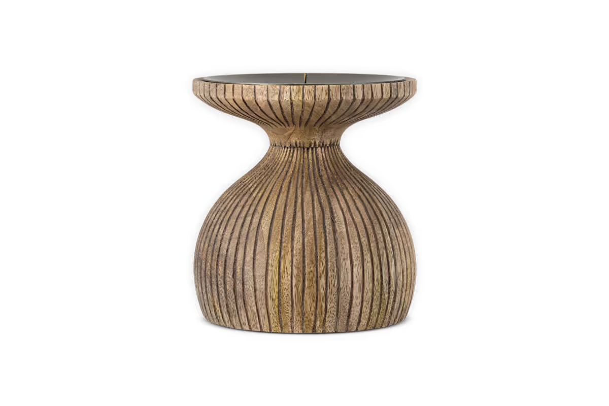 OMARI MANGO WOOD CANDLESTICK