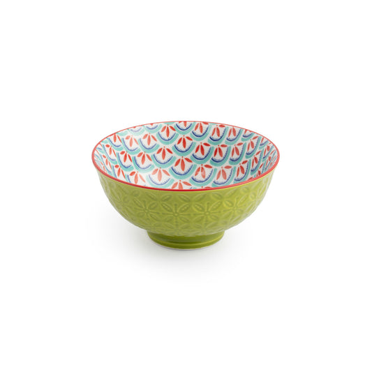 MK GREEN BLUE GEOMETRIC NIBBLE BOWL 12CM