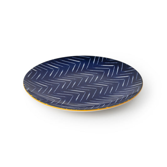 MK INDIGO CHEVRON SMALL PLATE 18CM