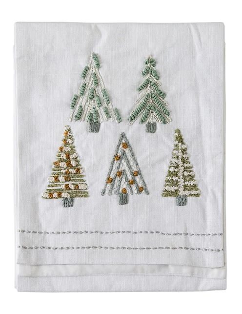 GALLERY EMB TREES TABLE RUNNER WINTER WHITE SMALL