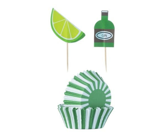 MASON CASH 48 GIN & TONIC CUPCAKE CASE & TOPPER
