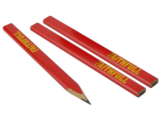 FAITHFULL CARPENTERS PENCILS (3) RED