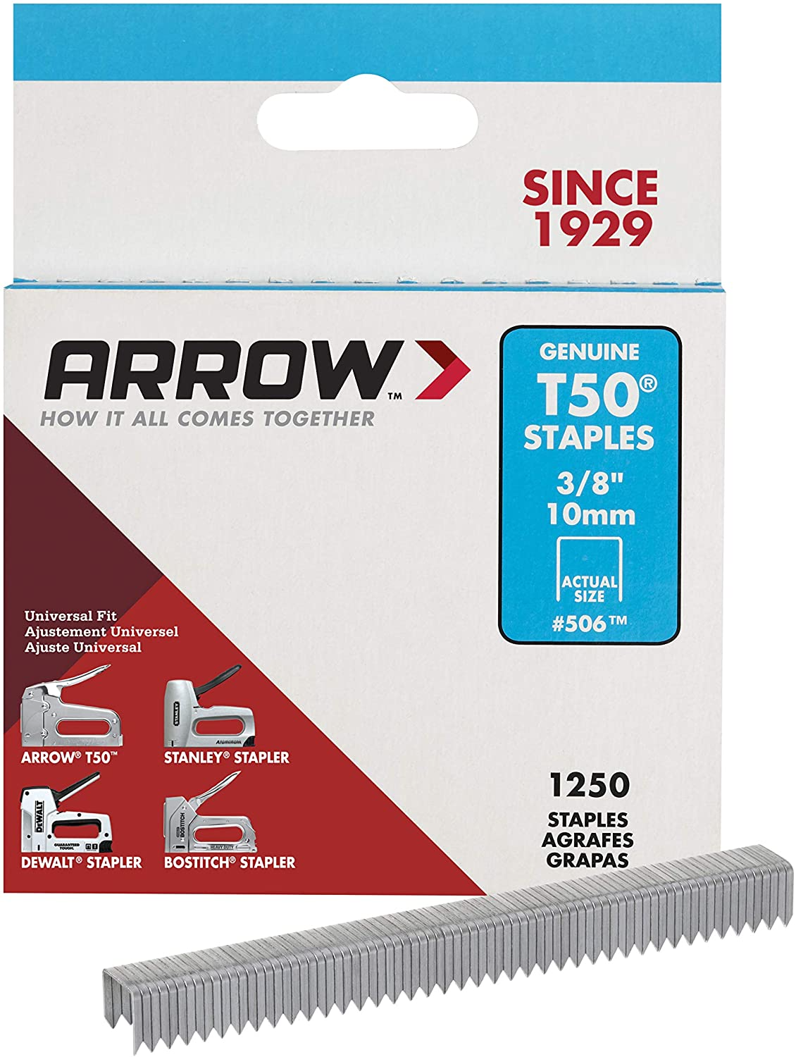 ARROW STAPLES T50 10MM 3/8"